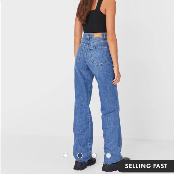 Stradivarius 90s dad jean in medium blue - Picture 2 of 2